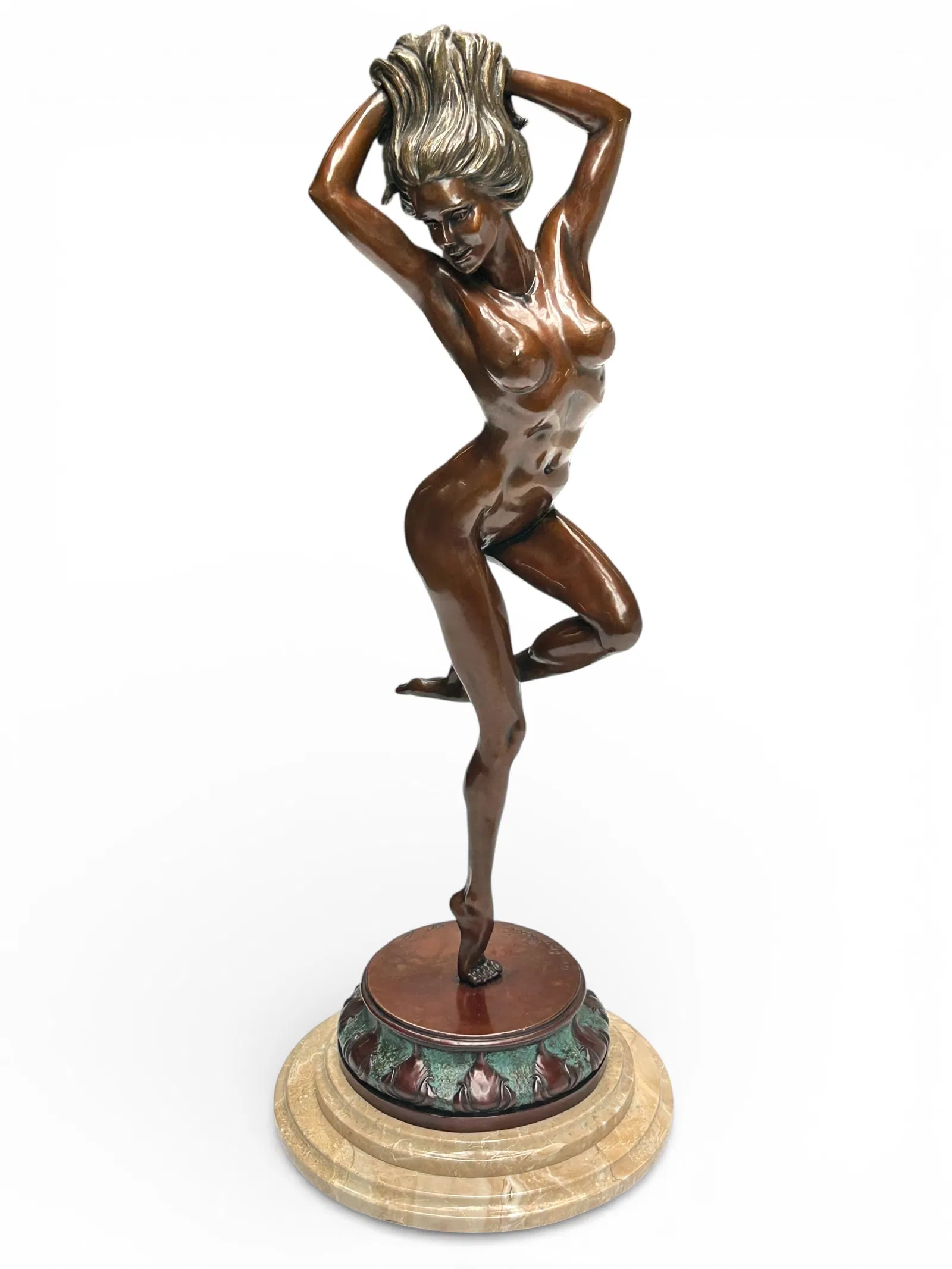 27" Bronze Nude, Signed, "De L'Esprie".