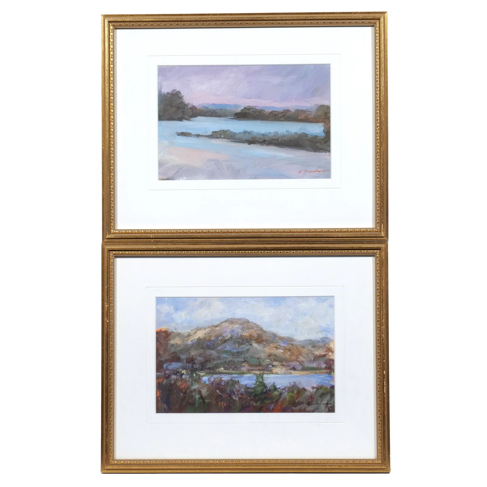(2pc) JOSEPH 'BERNIE' BOUCHER (American,1940-2017)