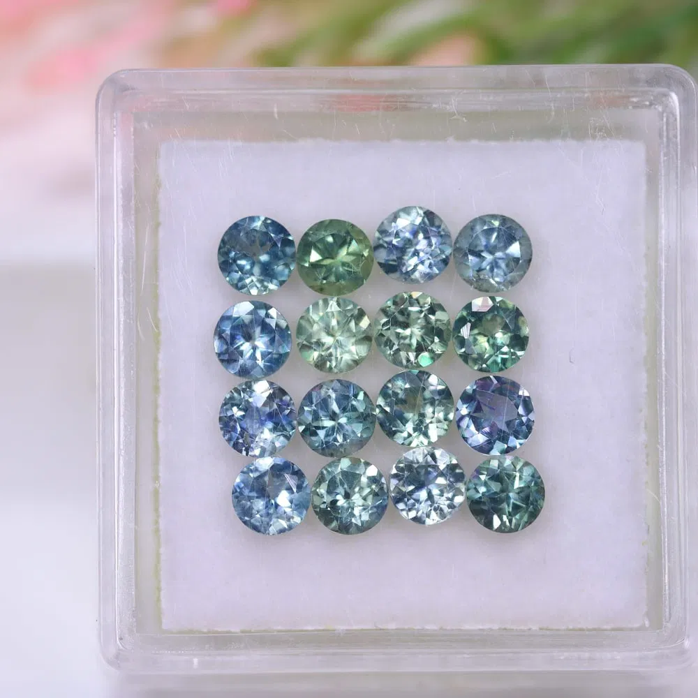*3.43Ct 16pcs Australian Blue Sapphire Calibrated 3.6mm Set - Polished Faceted , 815E