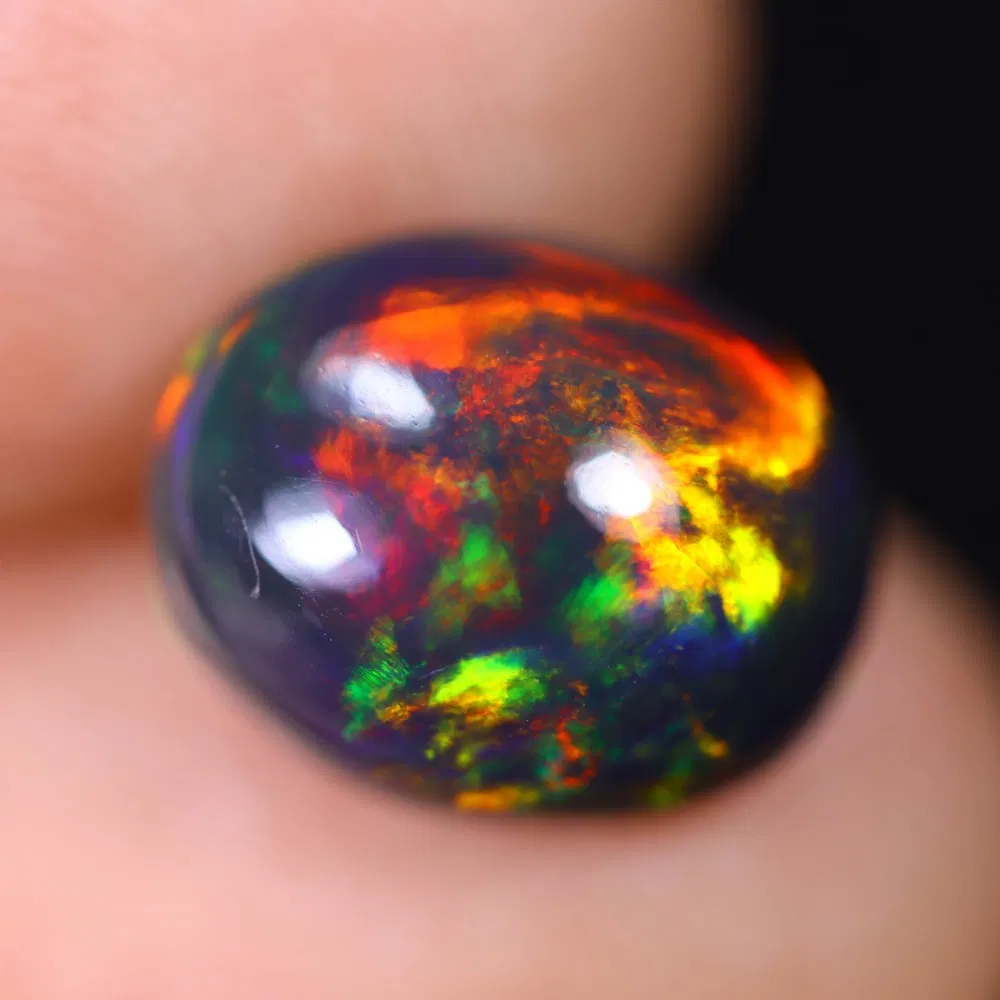 3.43Ct Welo Black Opal Polished - Ethiopian Opal, 388B