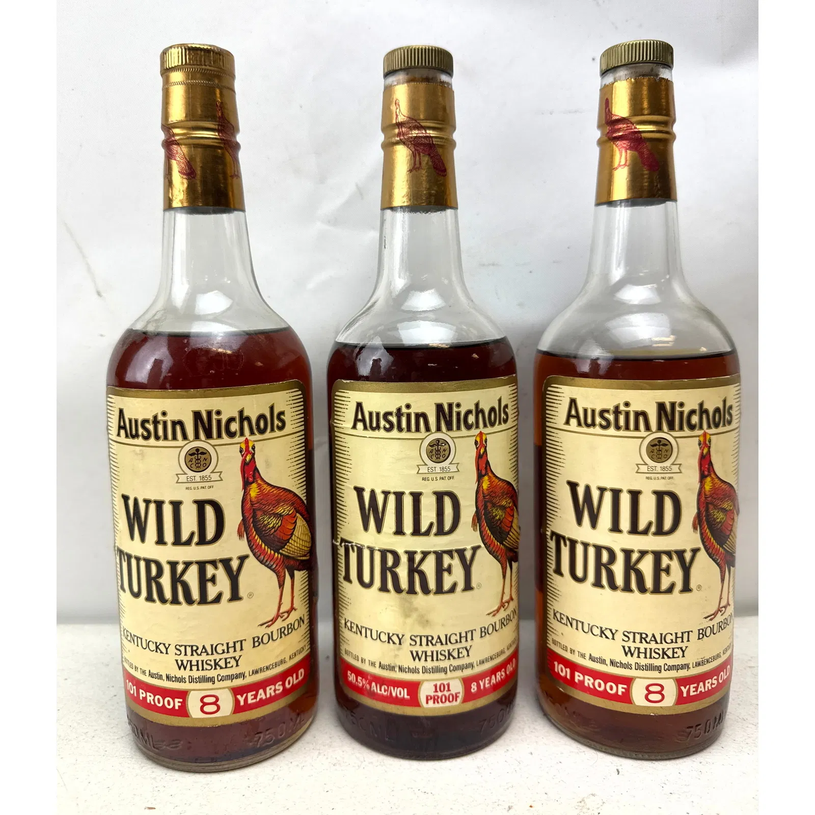 3 Bottles Wild Turkey Kentucky Straight Bourbon whiskey.