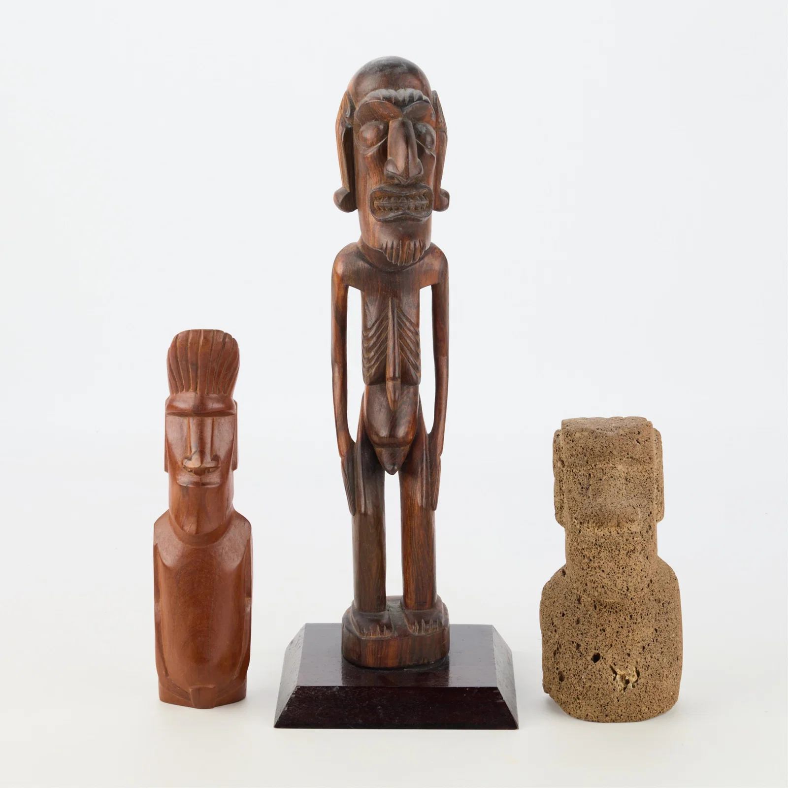 3 Easter Island & Rapa Nui Figural Carvings