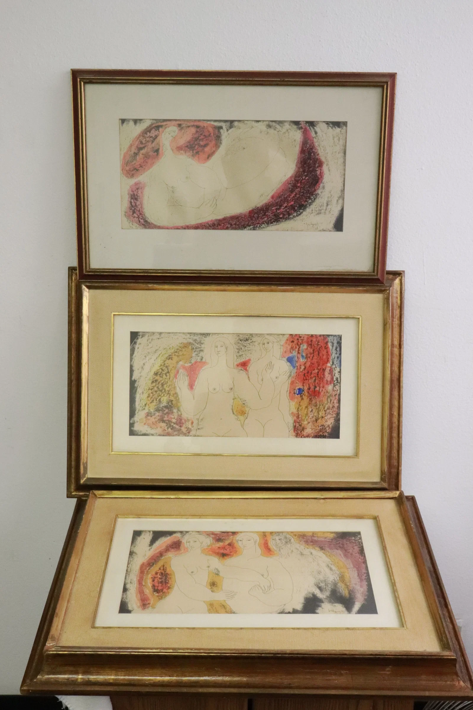 3 pencil signed lithograph signed J. Velasquez