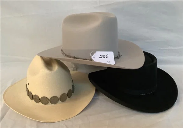 3 Size 10 Texas Hats Stetson Wrangler Resistol