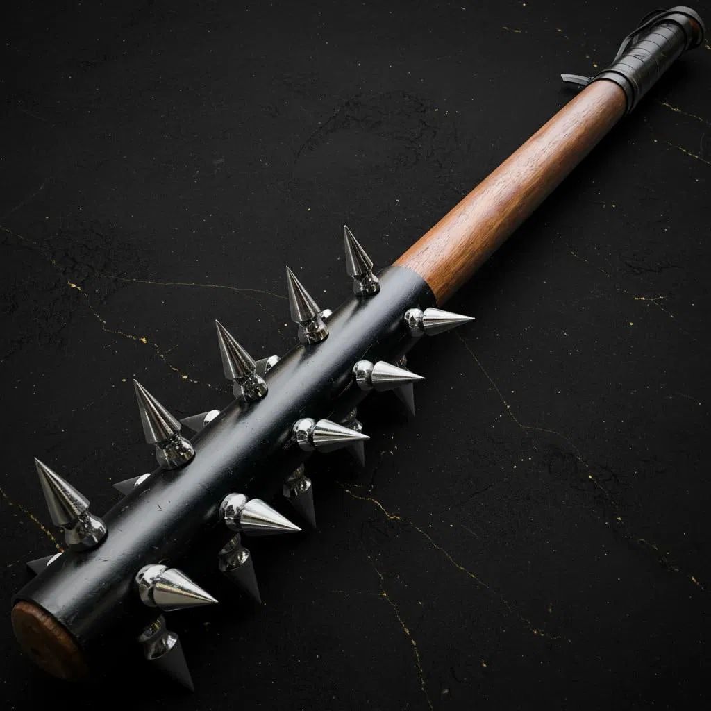 30 inch Spiked Medieval Mace Solid Hardwood Knight Club LARP Cosplay Bat