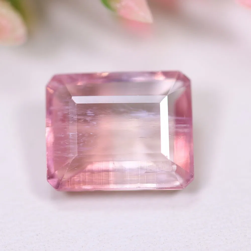 4.03cts Natural Watermelon Tourmaline - Bi-Colour Faceted Cut , 846E