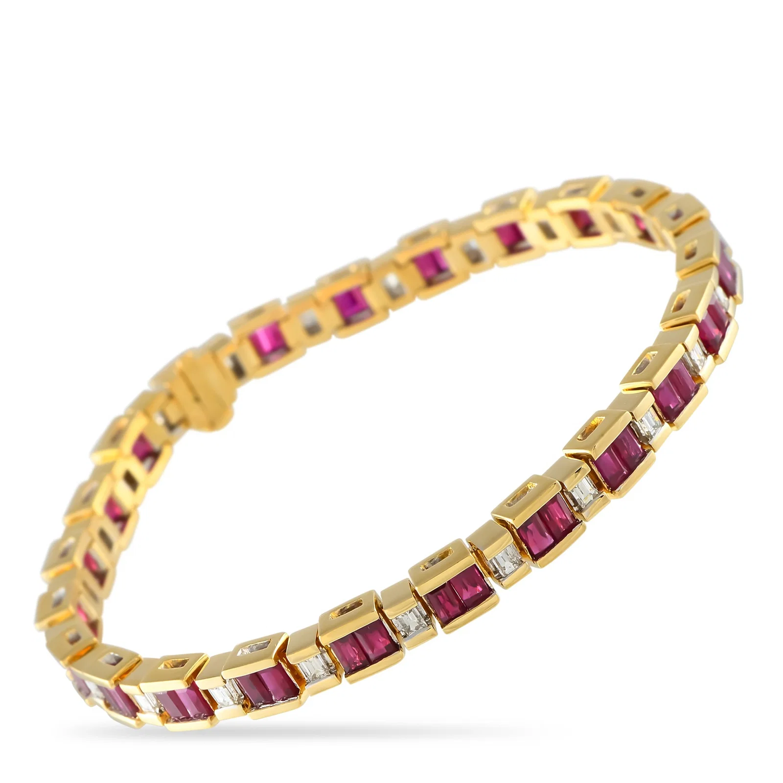 4.60ctw Ruby, 1.50ctw Diamond and 18K Bracelet