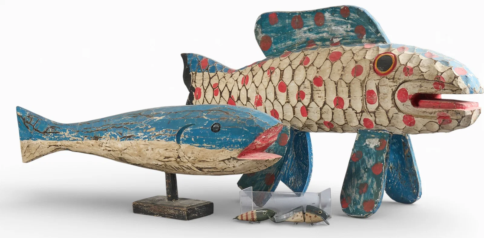 (4) Carved Wooden Fish