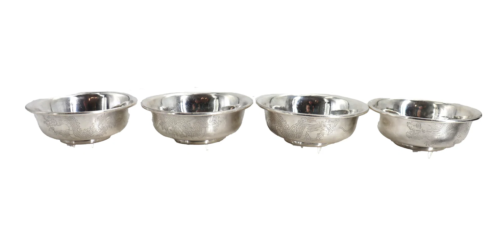 (4) Chinese Sterling Silver Bowls - 22.105 ozt.
