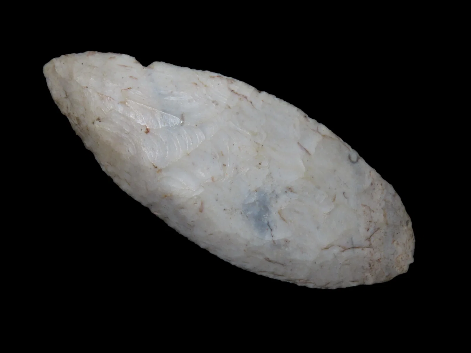 4' Early Ovoid Knife, Beveled, Adams Co Illinois, Ex Jerry Dickey (2003), Ex Jim Lee Collection, Ex