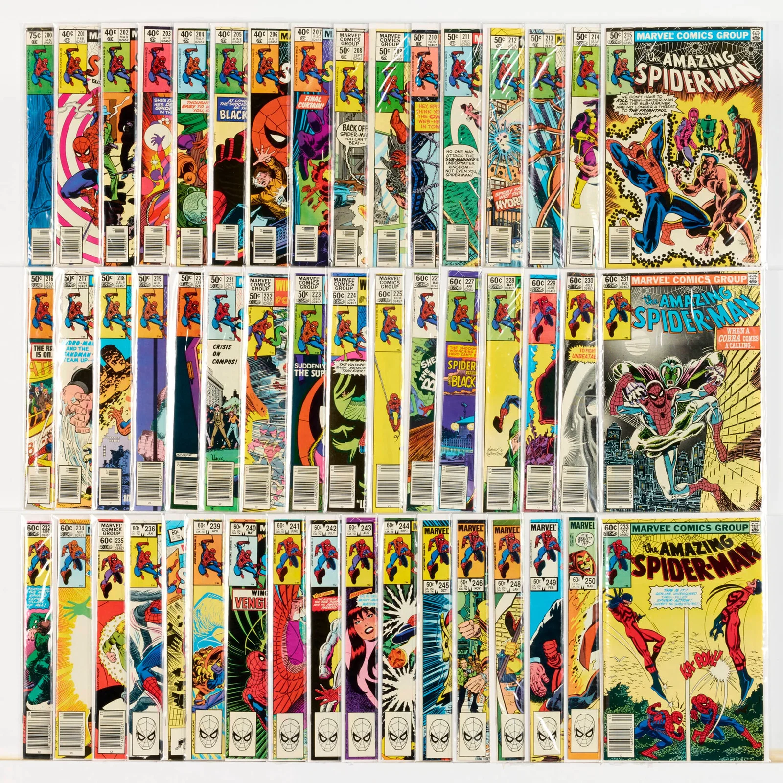 49 Marvel Comics Amazing Spider-Man #200-#250 Group