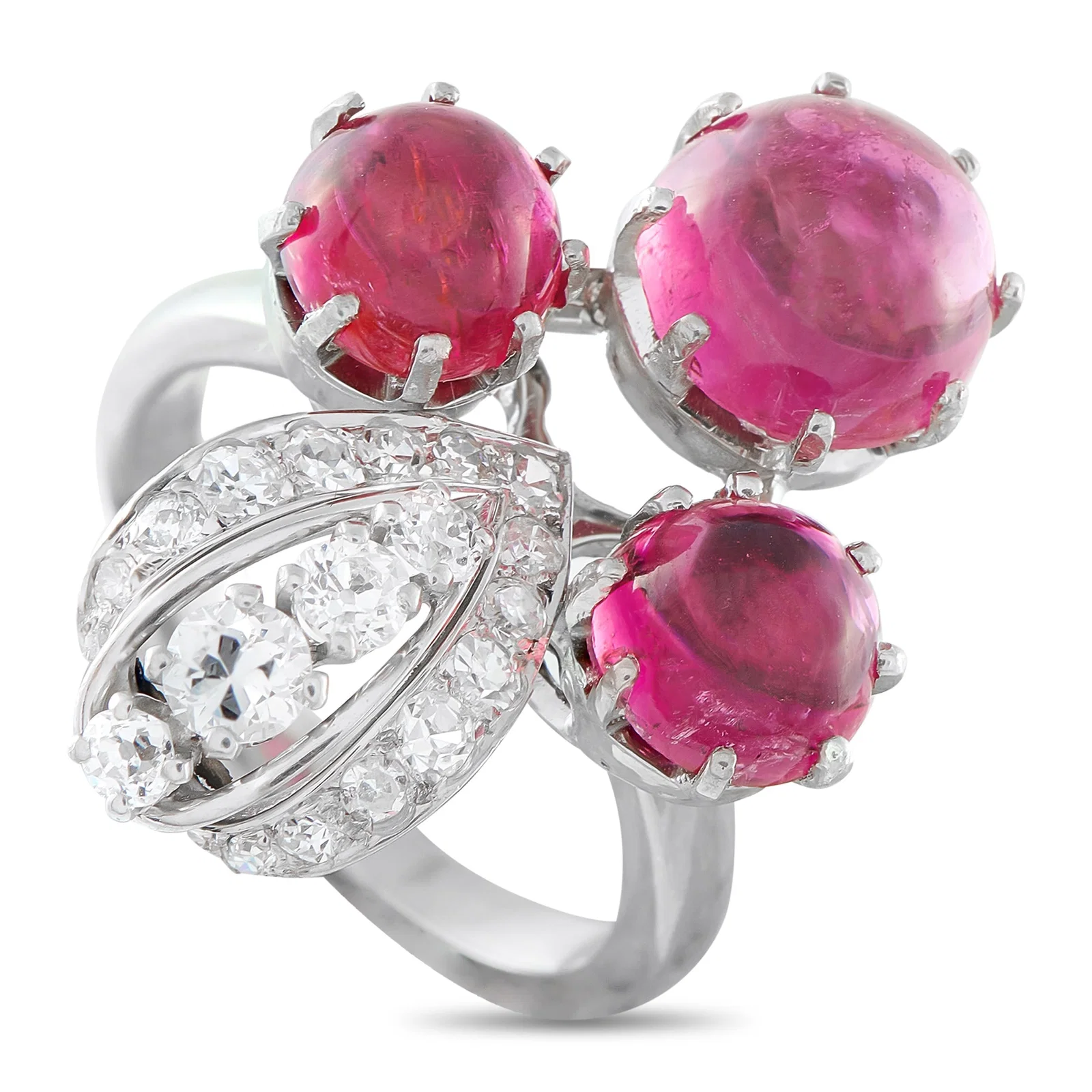 5.50ctw Tourmaline, 0.60ctw Diamond and Platinum Ring