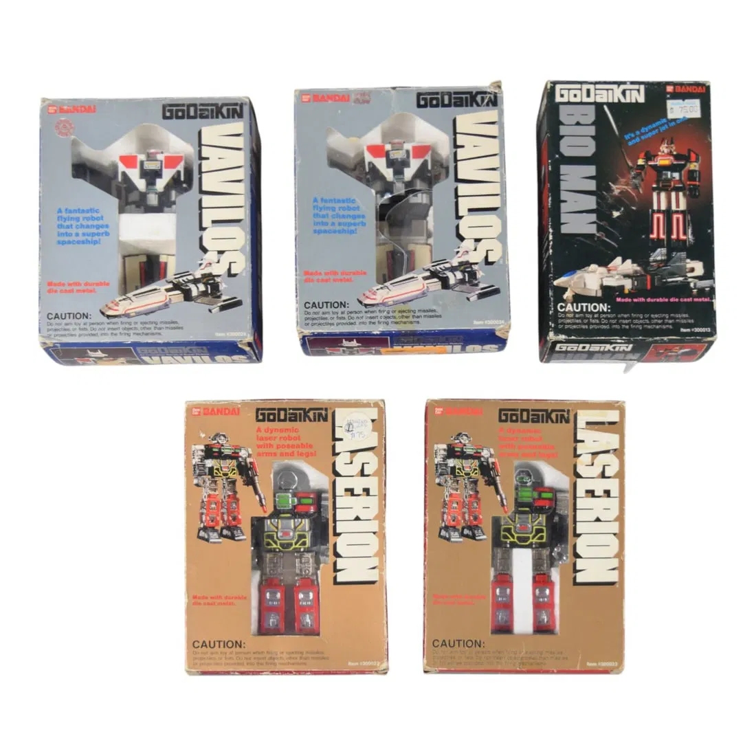 5 Bandai Godaikin Die-Cast Transformable Robot Action Figure Collection 1984