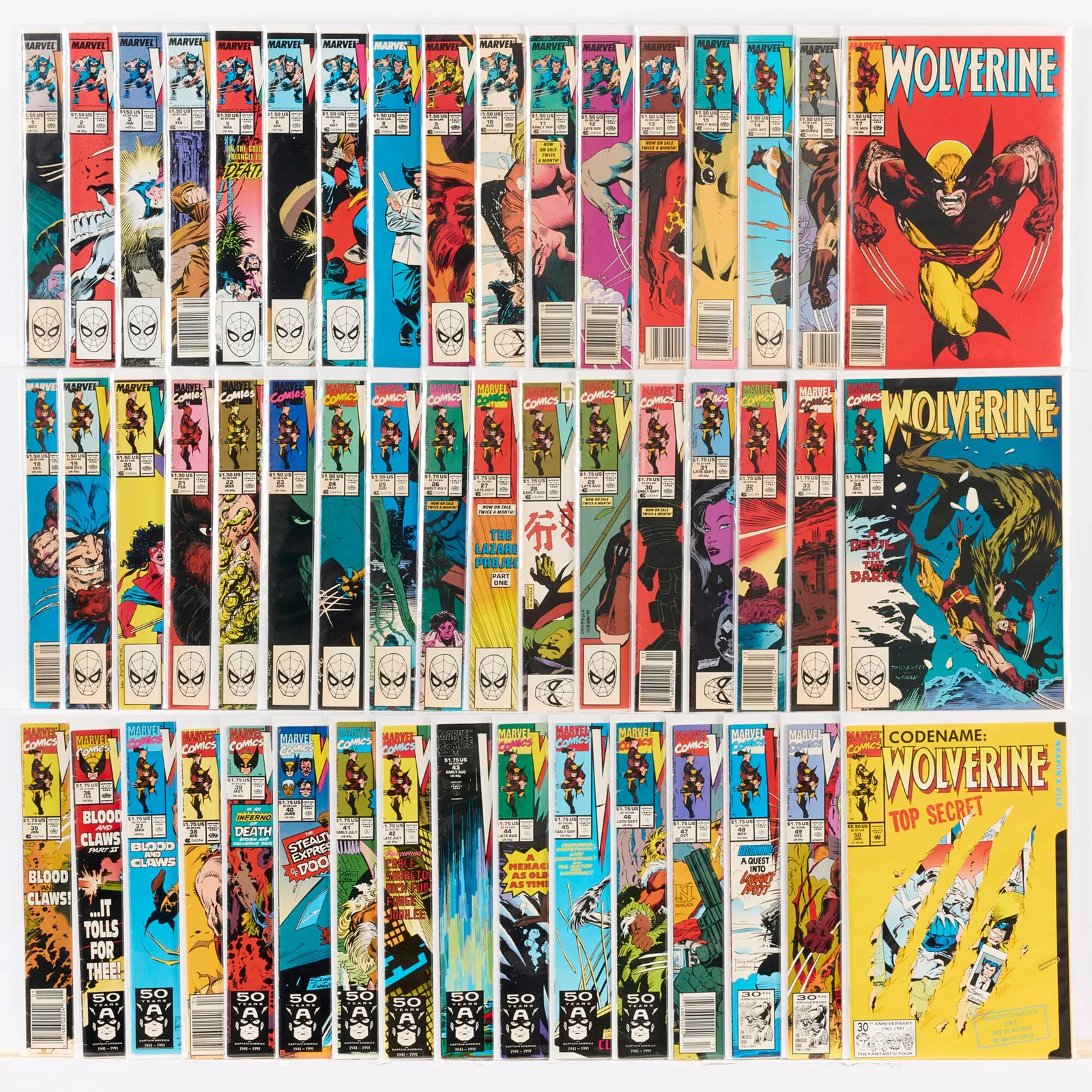 50 Marvel Comics Wolverine #1-#50 Group
