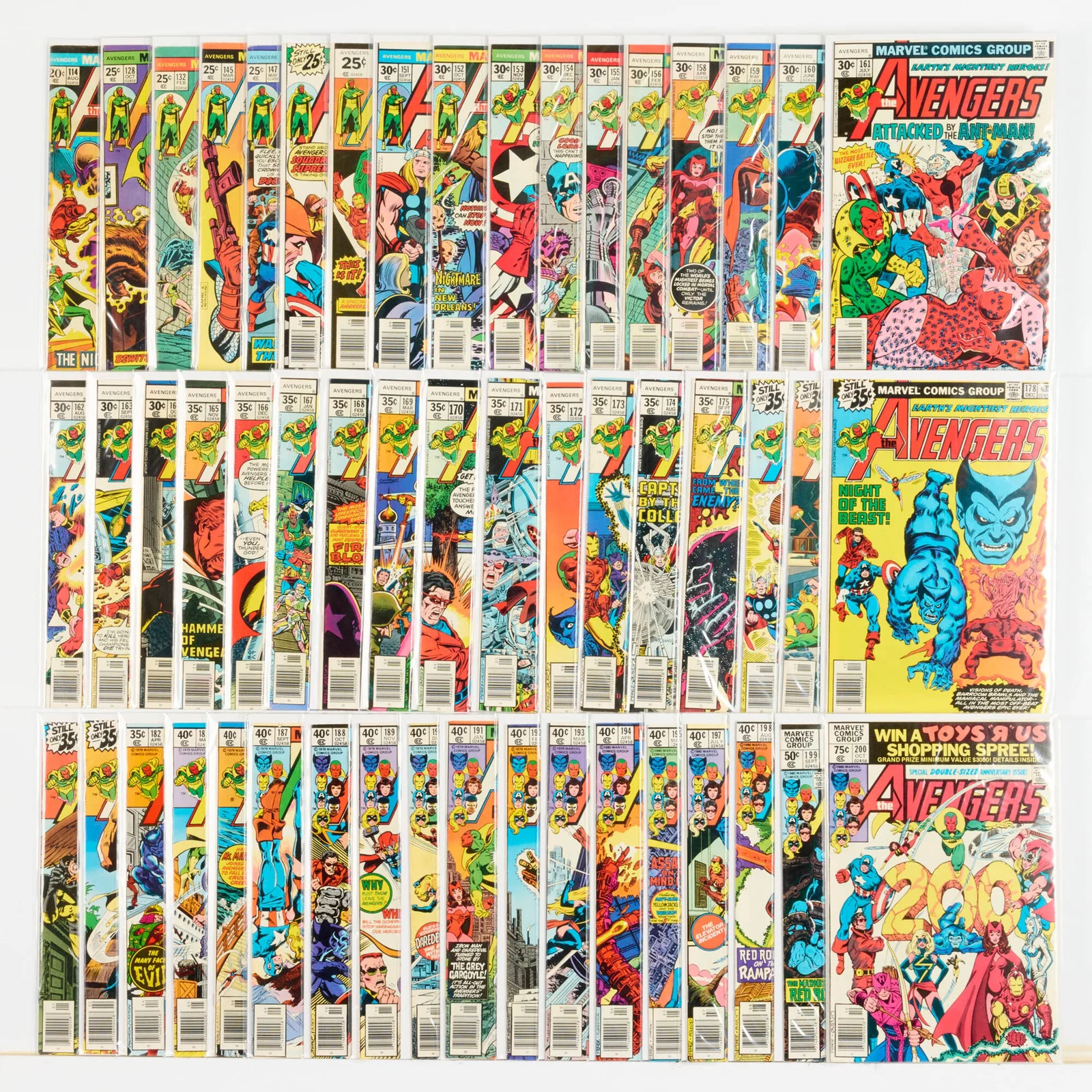 52 Marvel Comics Avengers #114-#200 Group