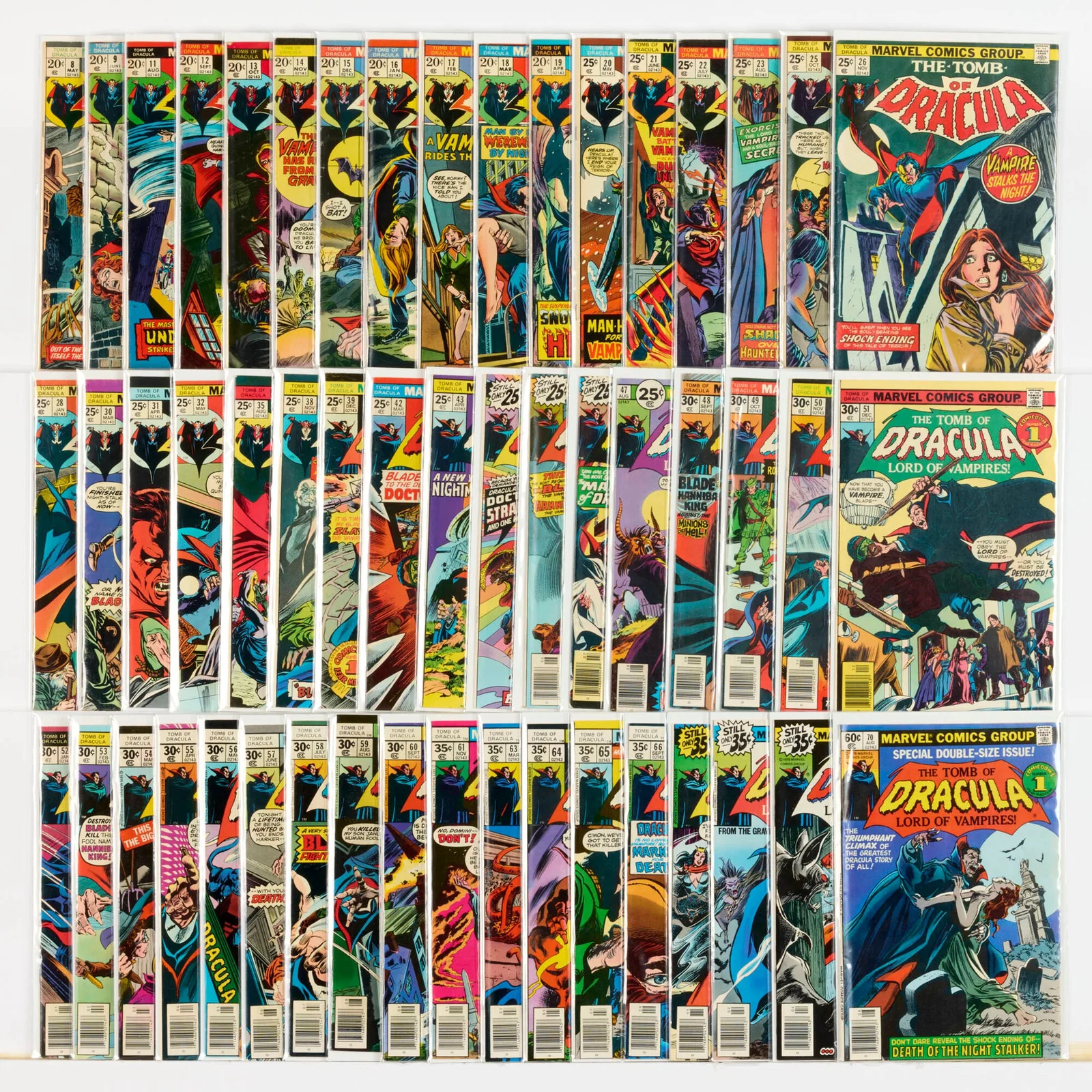 52 Marvel Comics Tomb of Dracula #8-#70 Group