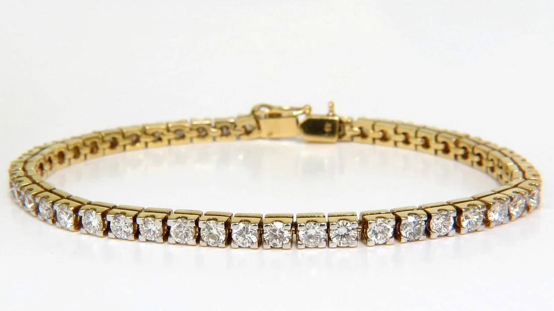6.00CT CLASSIC NATURAL DIAMOND TENNIS BRACELET G/VS 14KT GOLD**