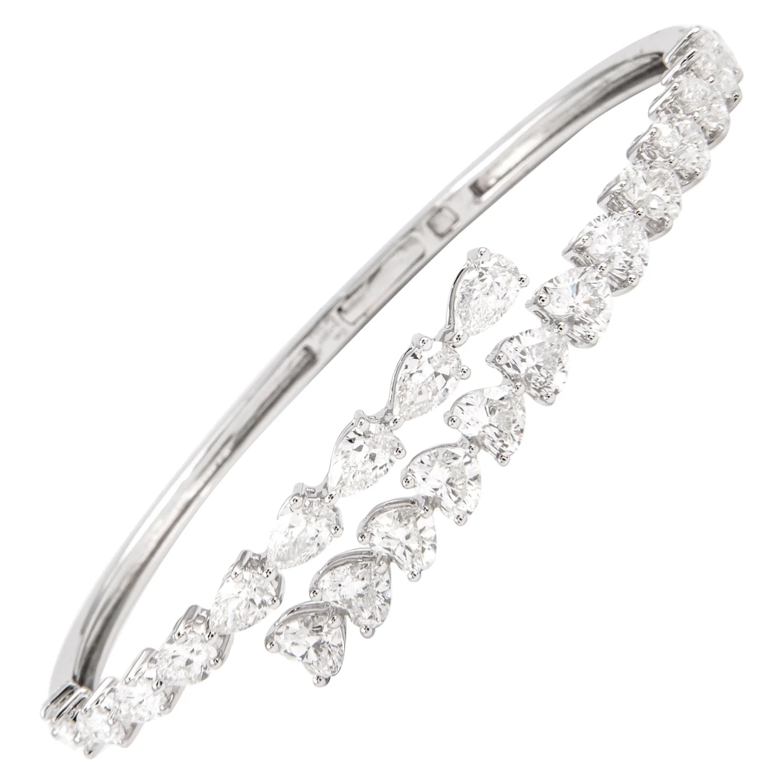 6.40ct Diamond Bangle Bracelet 18k White Gold