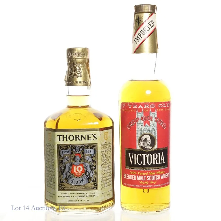 60s/70s Thorne's 10 Yr & Victoria 7 Yr Scotch (2)