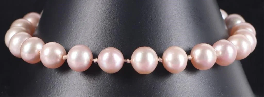 6MM PASTEL PINK PEARL LADIES BRACELET W/ 14K CLASP