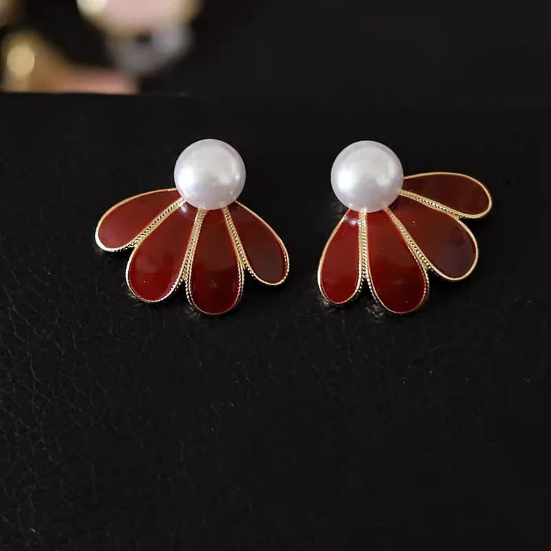 7-8mm natural freshwater pearl earrings