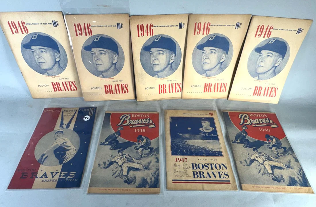 7 BOSTON BRAVES OFFICIAL PROGRAMS/SCORECARDS