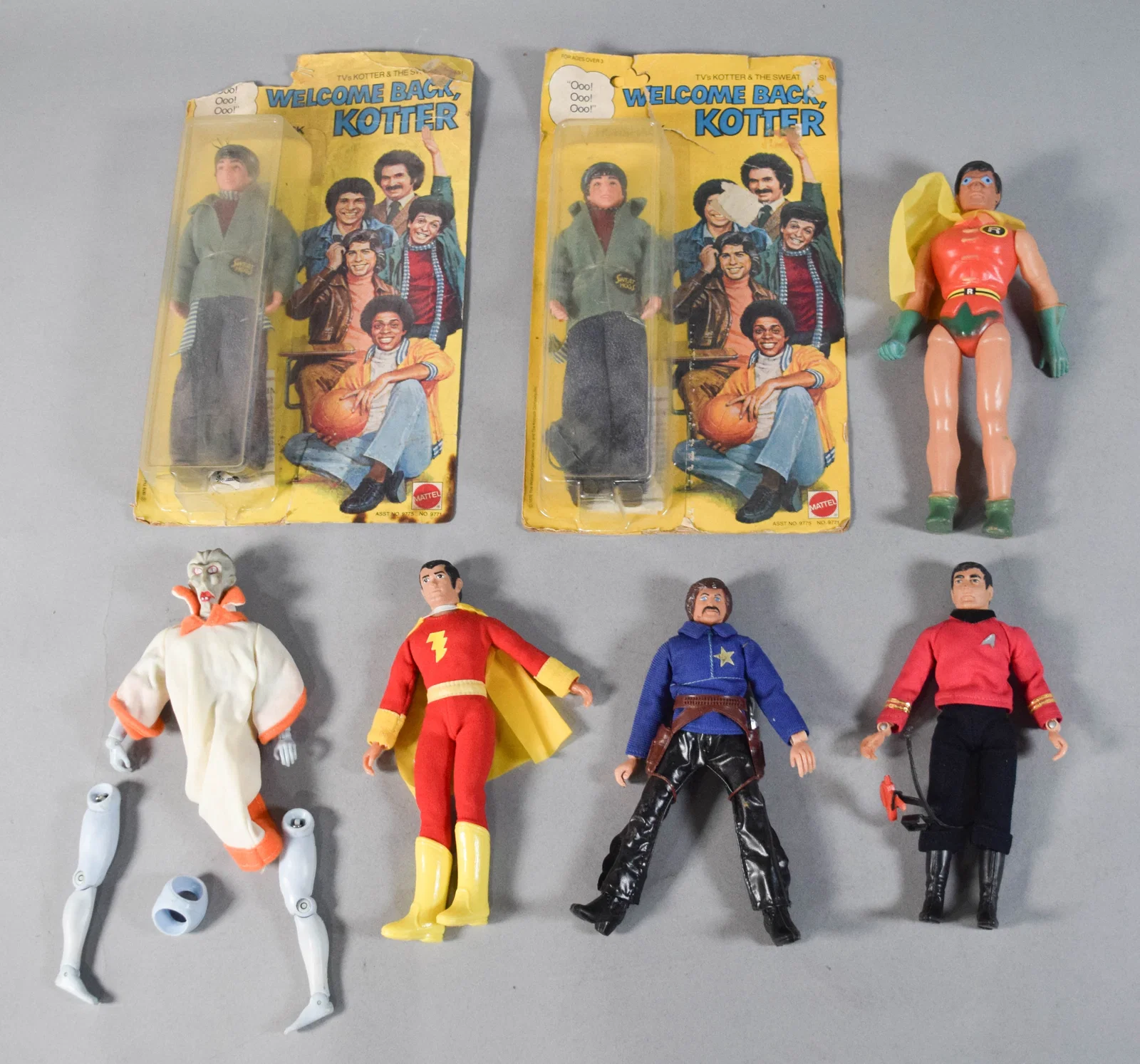 7 Mego and Mattel Vintage Action Figures c. 1976