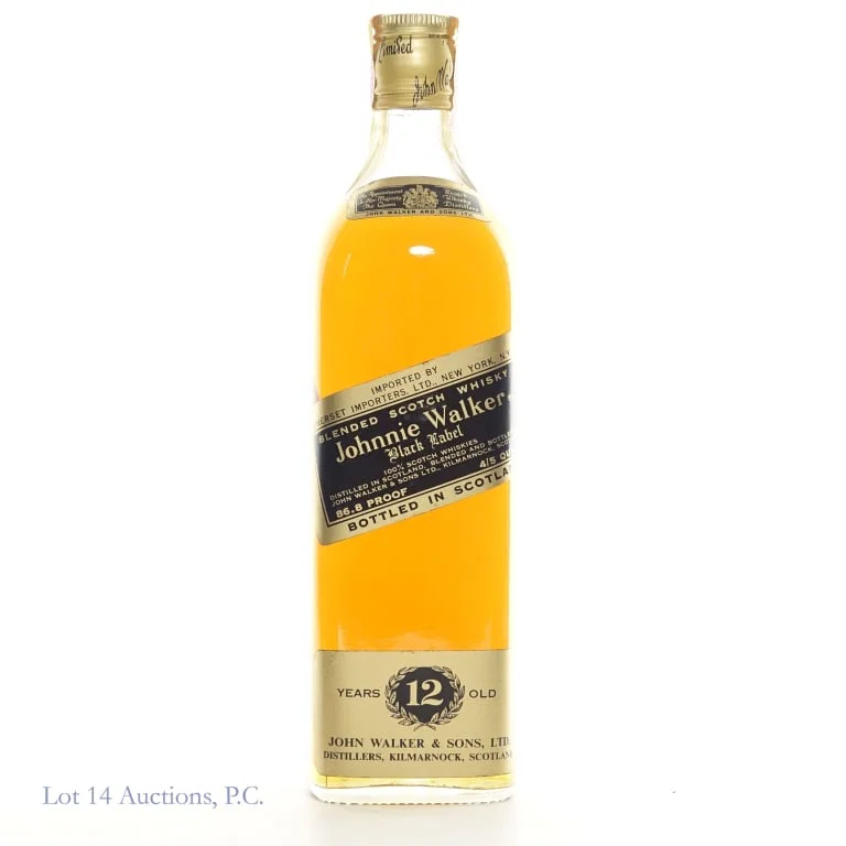 70s / 80s Johnnie Walker 12 Yr Black Label Whiskey