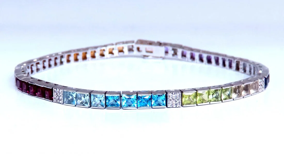 7ct semi-precious stones bracelet 14kt 12469**