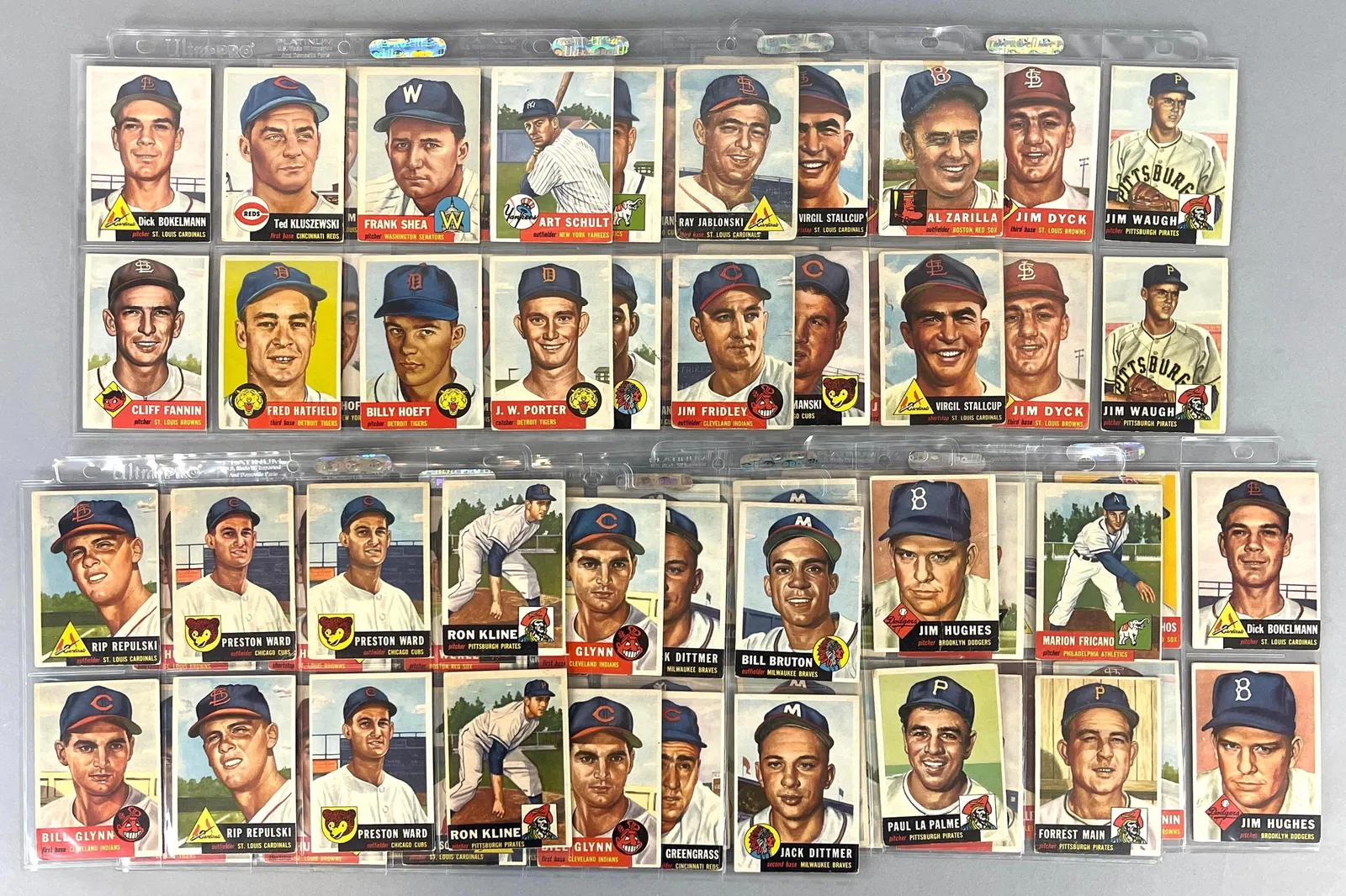 80 - 1953 Topps Baseball Cards with Stars