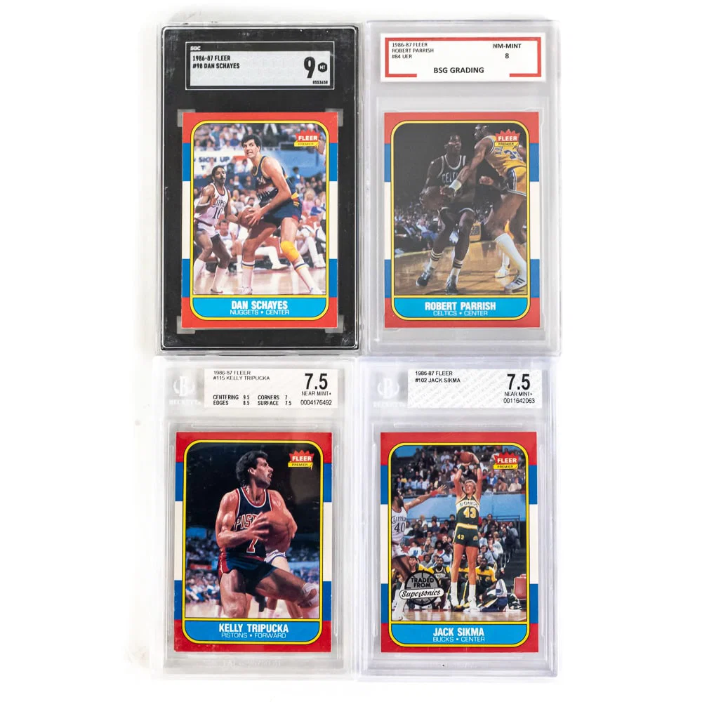 86 NBA Fleer Parrish Schayes Sikma Tripucka Becket