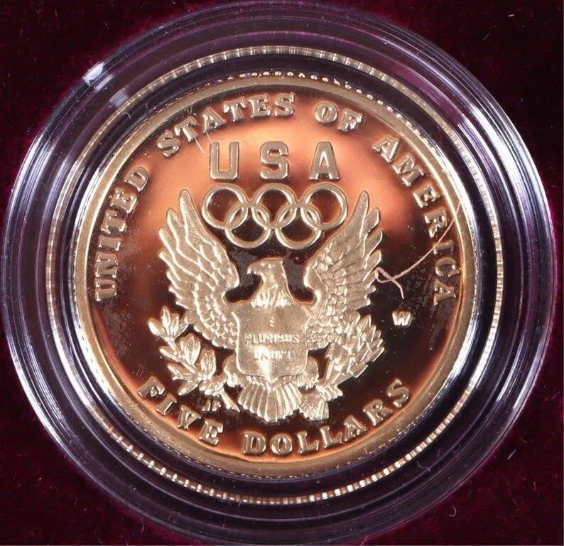 90% GOLD U.S 1992 W XXV OLYMPICS $5 PF COIN W/ COA