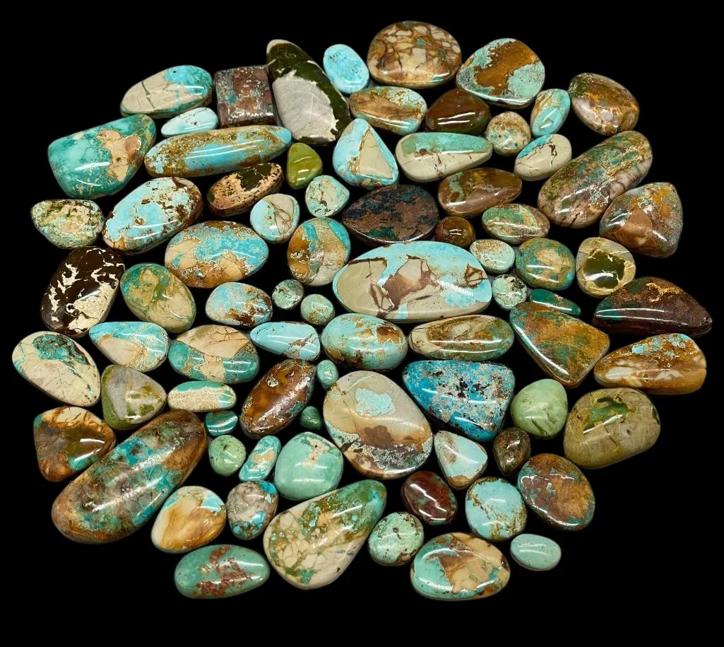 900+ Carats Of Pilot Mountain Turquoise Cabochons