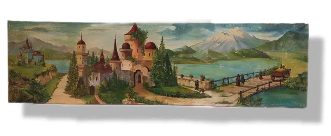 91" Oil On Canvas Landscape Painting