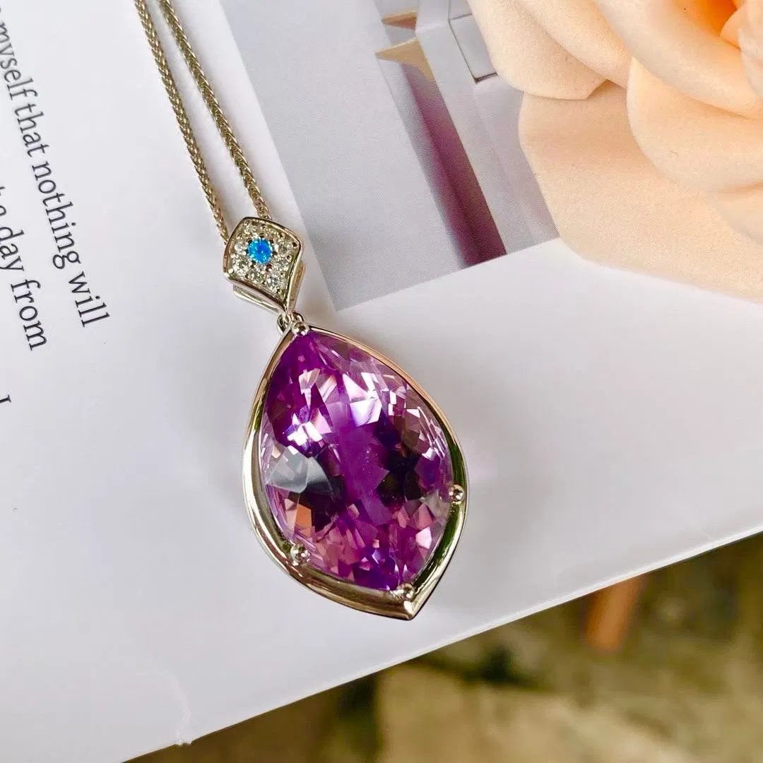 925 silver natural amethyst pendant