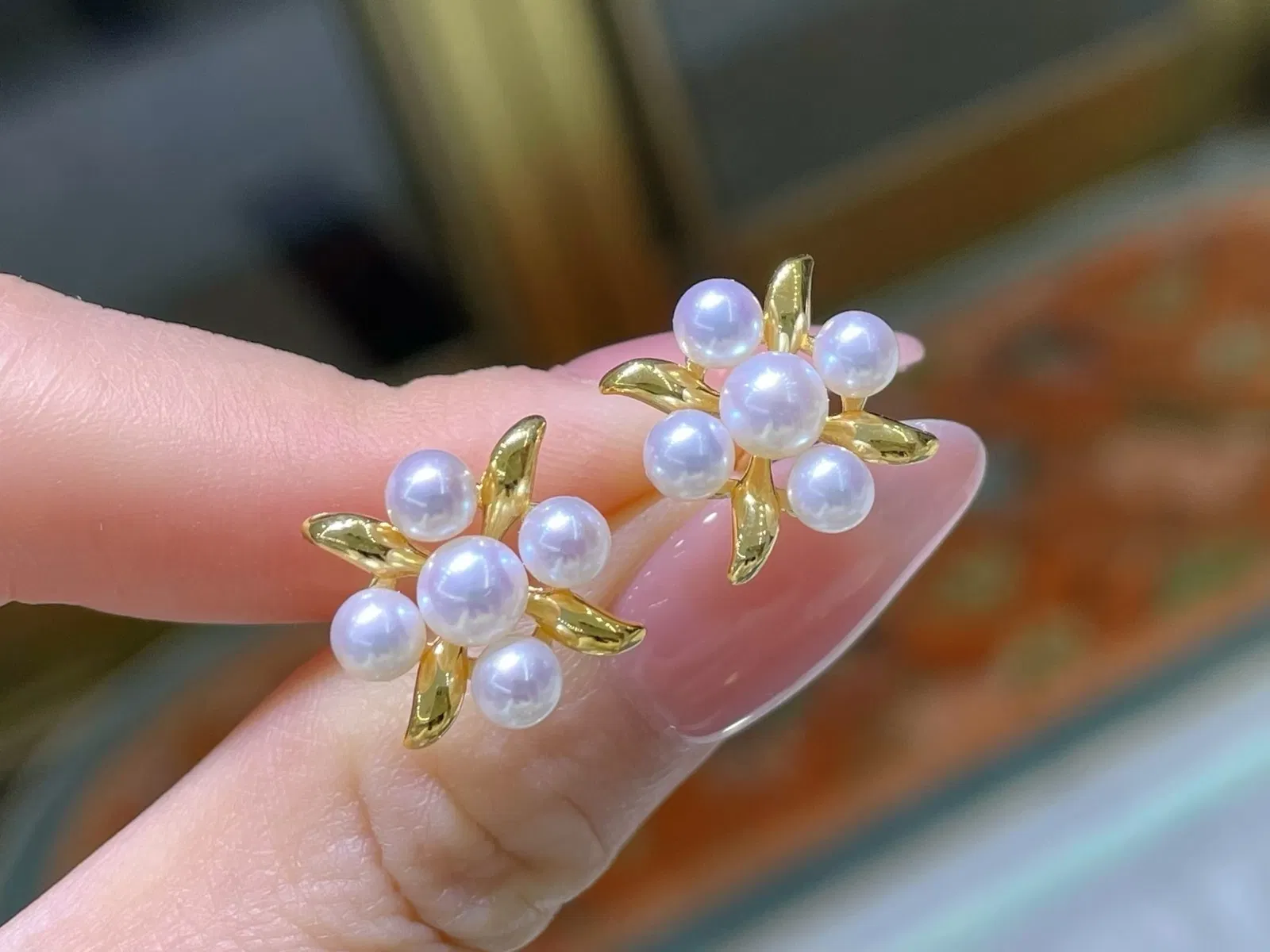 925 silver natural freshwater pearl earrings