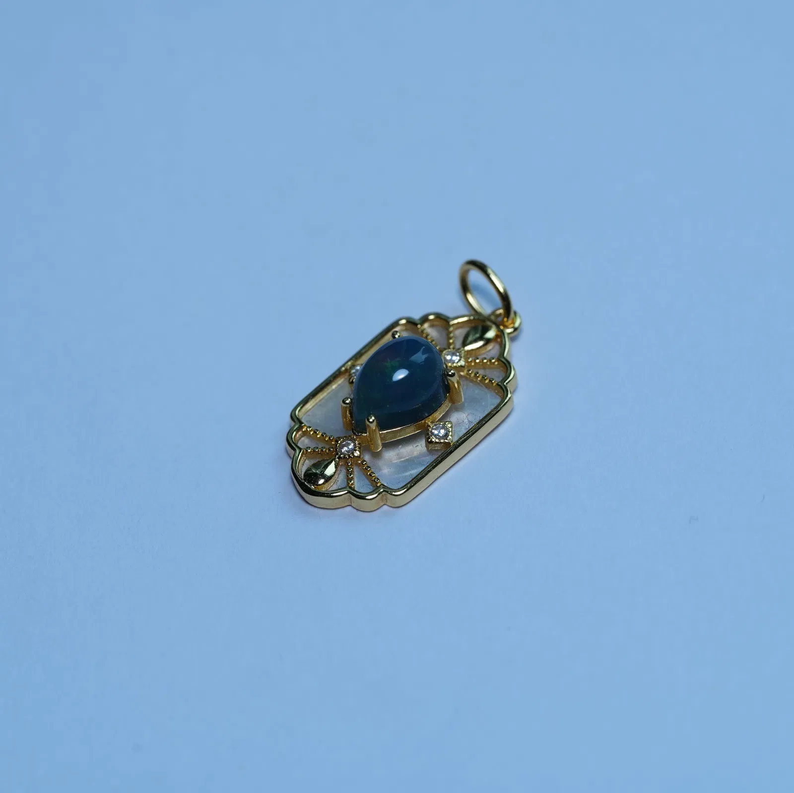 925 Sterling Silver Natural Opal Pendant