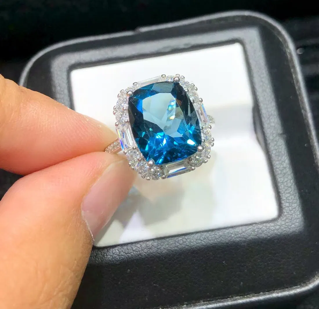 925 Sterling Silver Natural Topaz Ring
