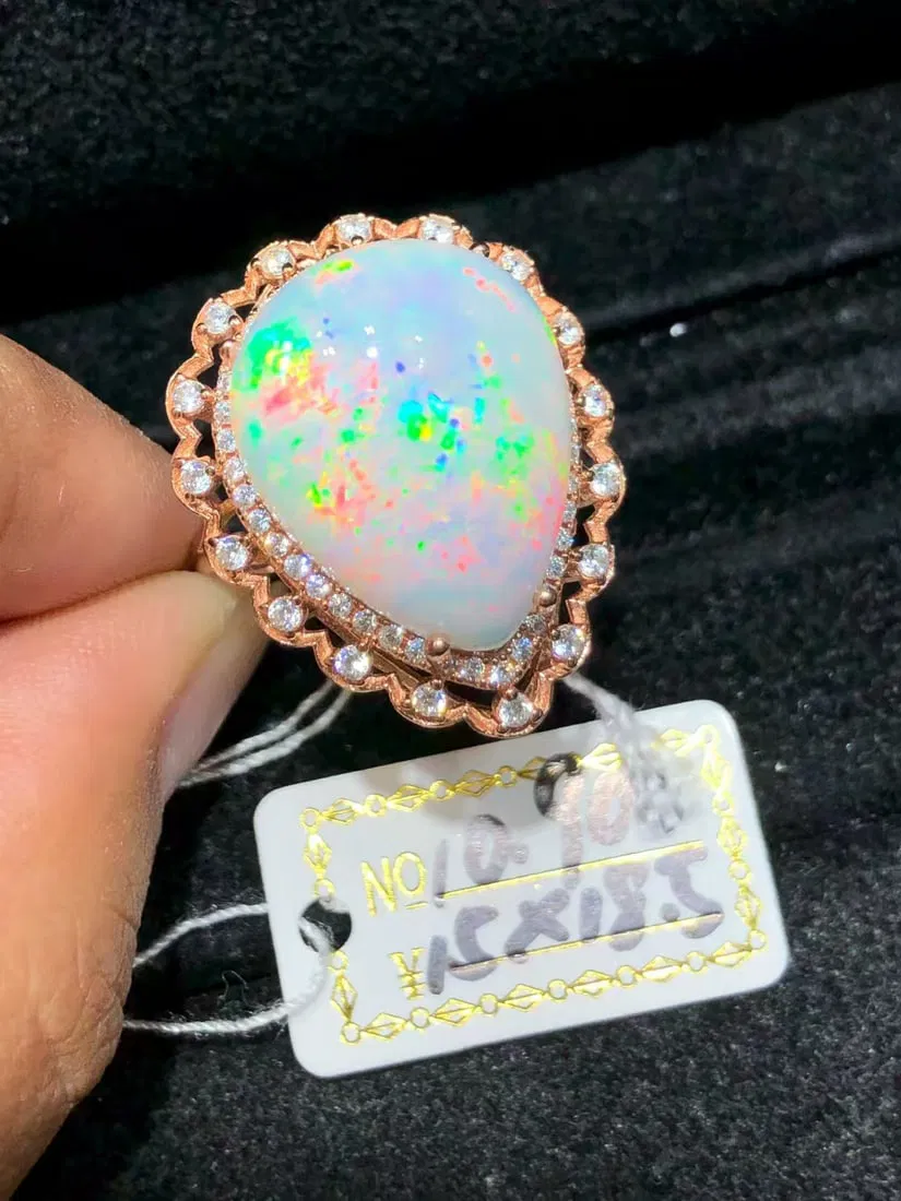 925 sterling silver opal ring