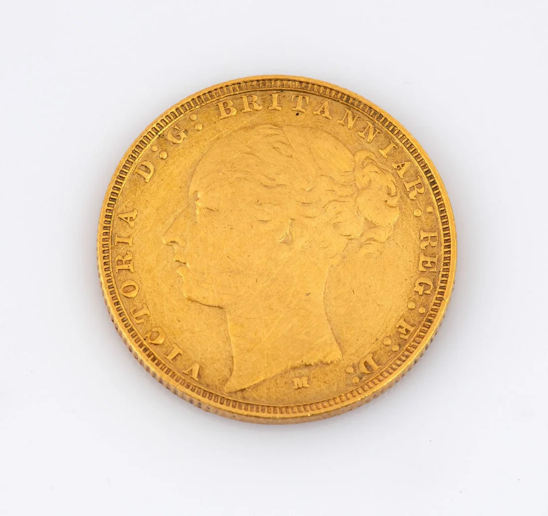 A 22K Gold Victoria Sovereign Coin, 1882