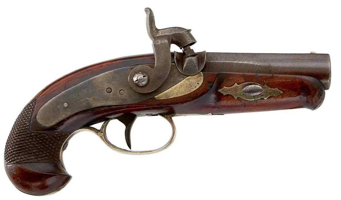 A .44 CALIBRE EARLY PERCUSSION DERINGER PISTOL,
