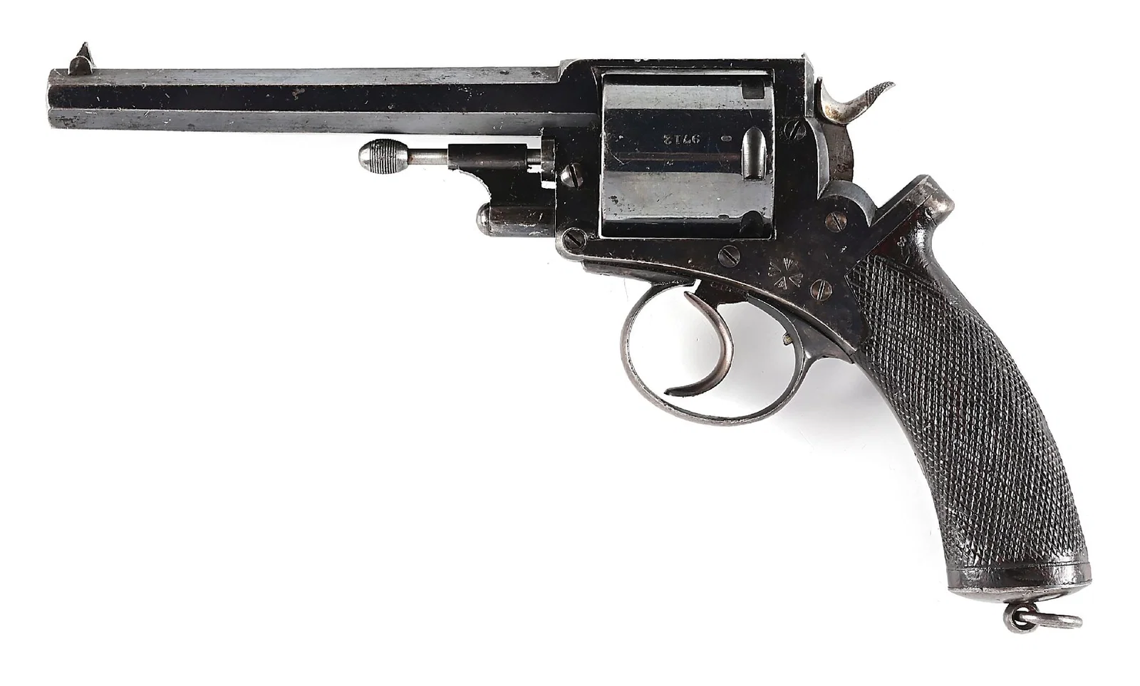 (A) ADAMS MODEL 1872 MARK III DOUBLE ACTION .450 REVOLVER WITH HOLSTER.