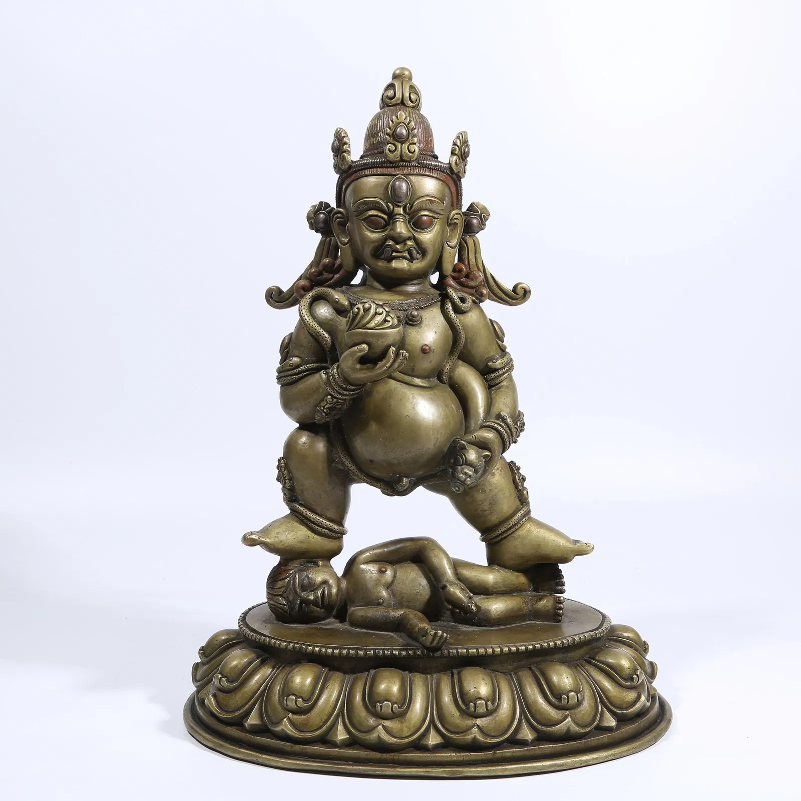 A ALLOY BRONZE BLACK JAMBHALA STATUE