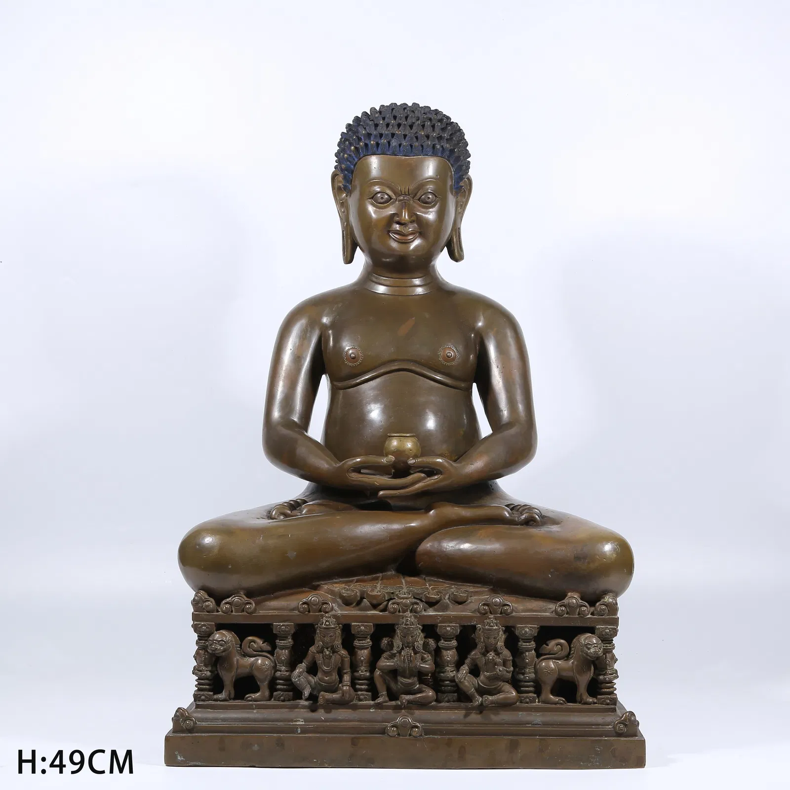 A ALLOY BRONZE YOGI STATUE