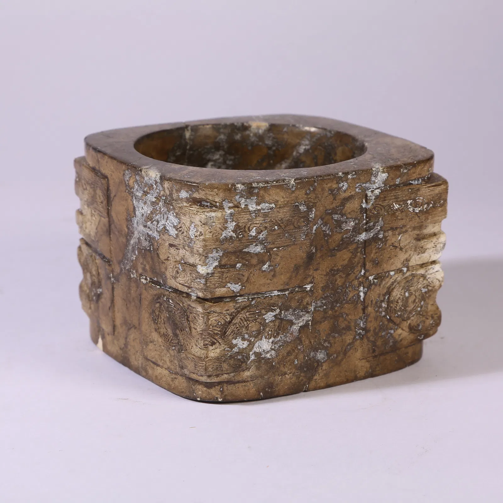 A ANCIENT LIANGZHU CULTURE JADE CONG WITH DEITY FACE