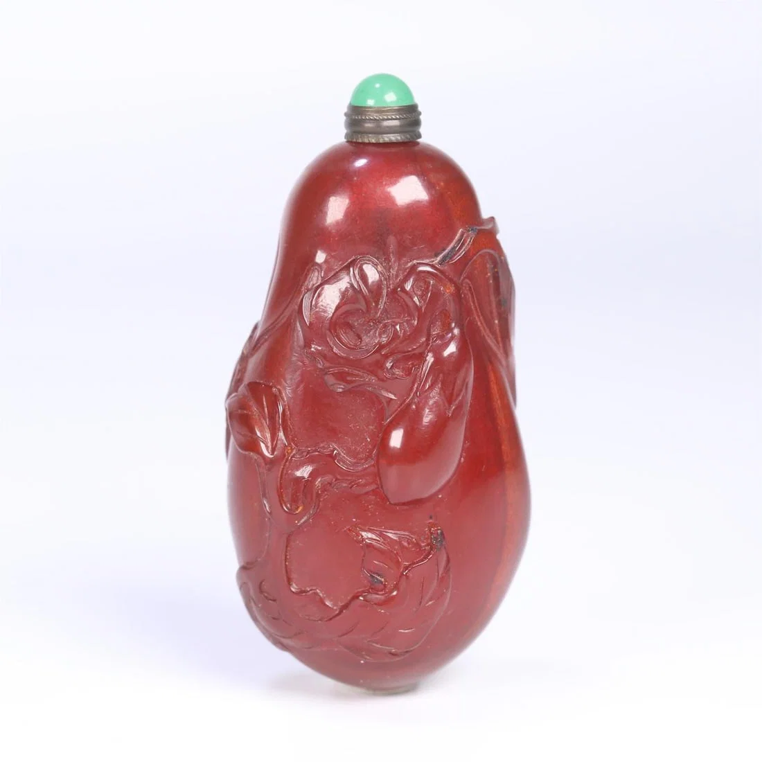 A beautiful natural old amber Fugua snuff bottle