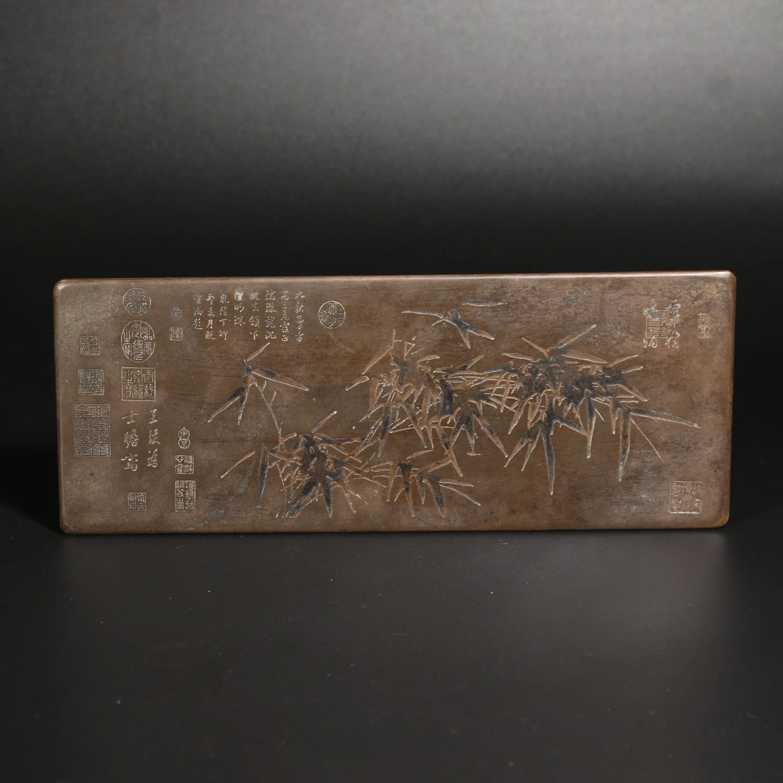 A BRONZE BAMBOO-PATTERNED PANEL
