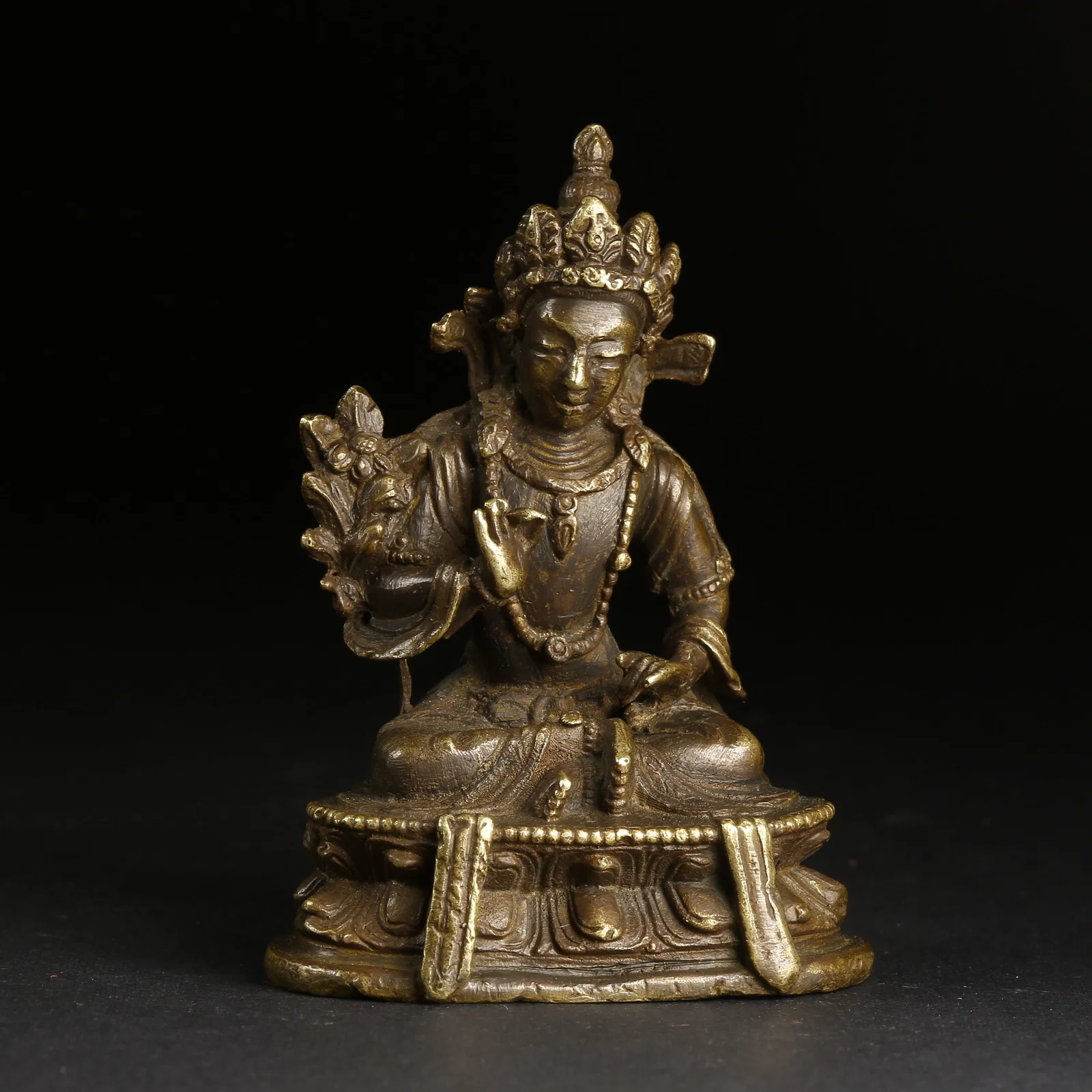 A BRONZE BODHISATTVA "REMOVING OBSTACLES" STATUE