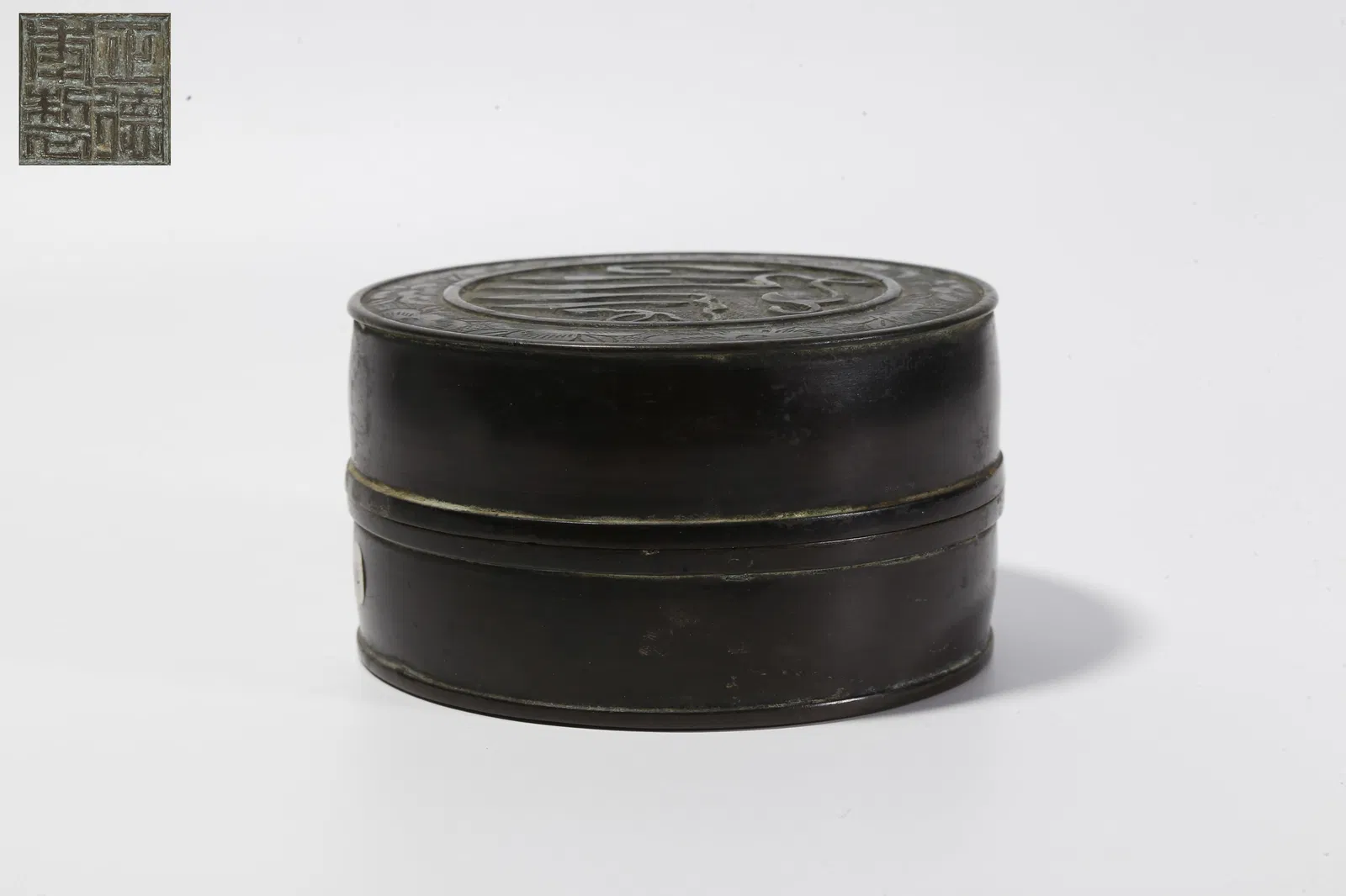 A BRONZE COVERED BOX
