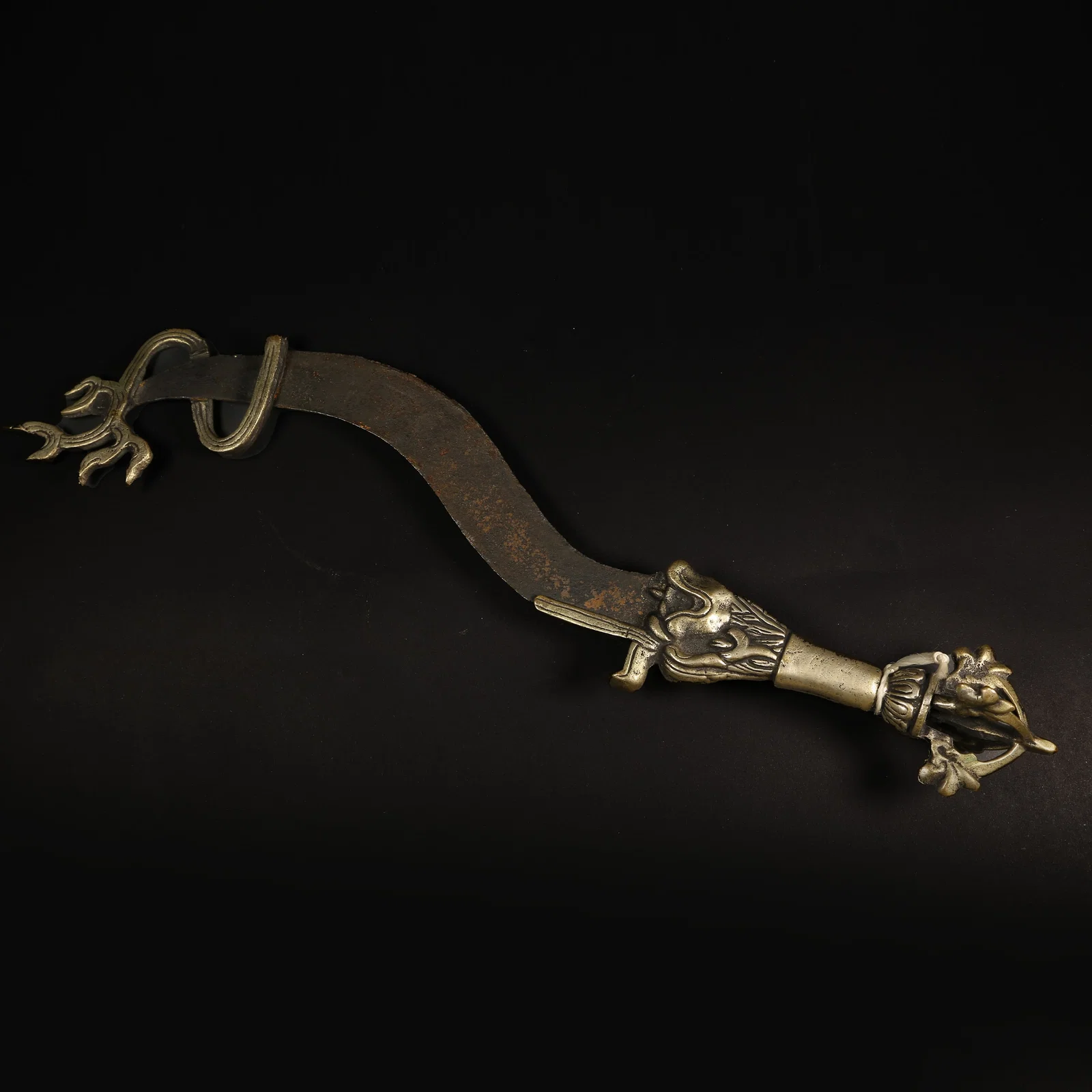 A BRONZE FLAMING SWORD RITUAL OBJECT